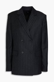 Double Breasted Pinstriped Wool Flannel Blazer Theory at The Outnet